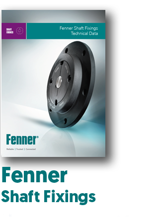 Fenner Shaft Fixings Brochure with an image of a Fixing on the front cover